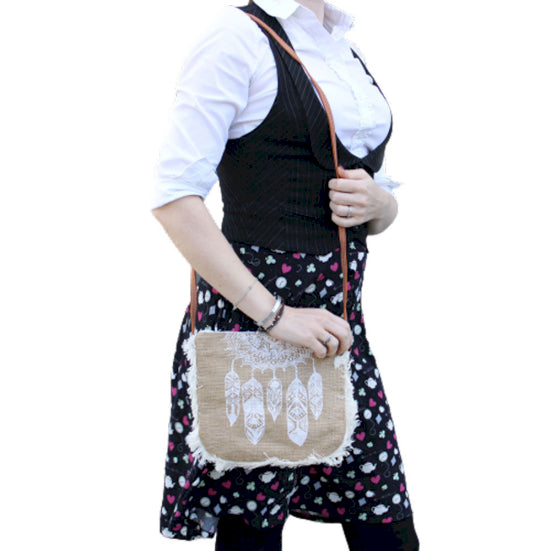 Bolso con flecos - Bordado Elefante